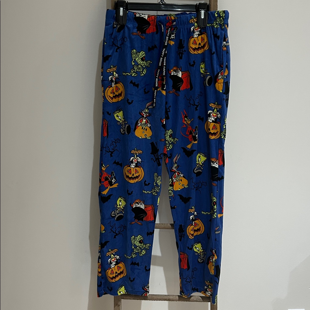 Looney Tunes Halloween Blue Pajama Pants Happy Boxer Men’s Size Medium Nwot